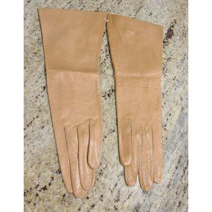 Vtg VIOLA WEINBERGER Caramel Tan 11.5" Formal Leather Gloves 6.5 Small Belgium